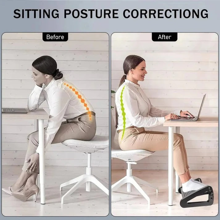 Ergonomic Adjustable Under Desk Foot Rest with Dual Texture Surface for Comfort and Support