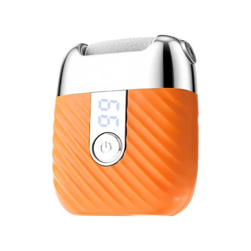 USB Rechargeable Electric Foot File - 3 Interchangeable Grinding Heads, Dual Speed Settings & Built-in LED Light for Effortless Pedicure