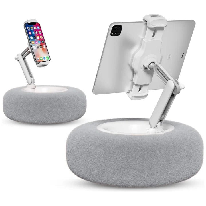 Cozy Fuzzy Phone Holder Pillow with Built-in Snack Bowl – Perfect for Relaxation and Entertainment