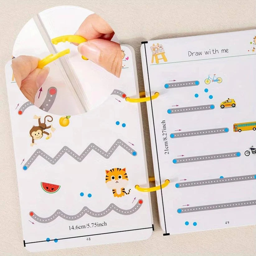 Reusable Handwriting Practice Book for Toddlers - Early Learning Activity Workbook for Kids