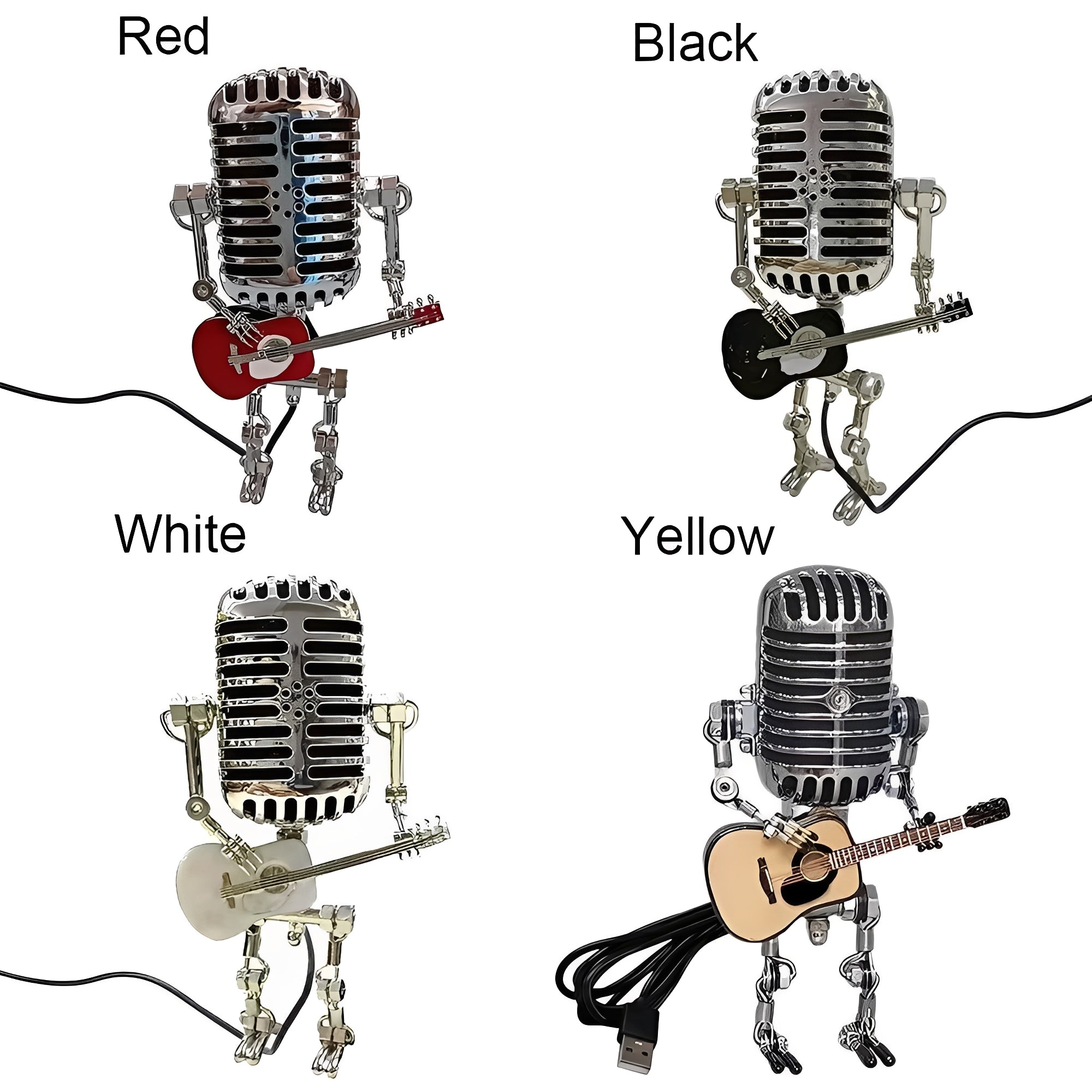 Vintage Microphone Robot Design Retro LED Desk Light – Unique Decorative Lighting for Home & Office