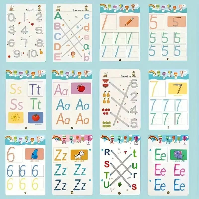 Reusable Handwriting Practice Book for Toddlers - Early Learning Activity Workbook for Kids