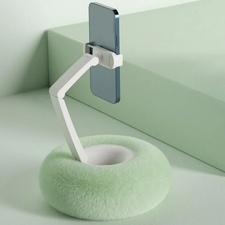 Cozy Fuzzy Phone Holder Pillow with Built-in Snack Bowl – Perfect for Relaxation and Entertainment