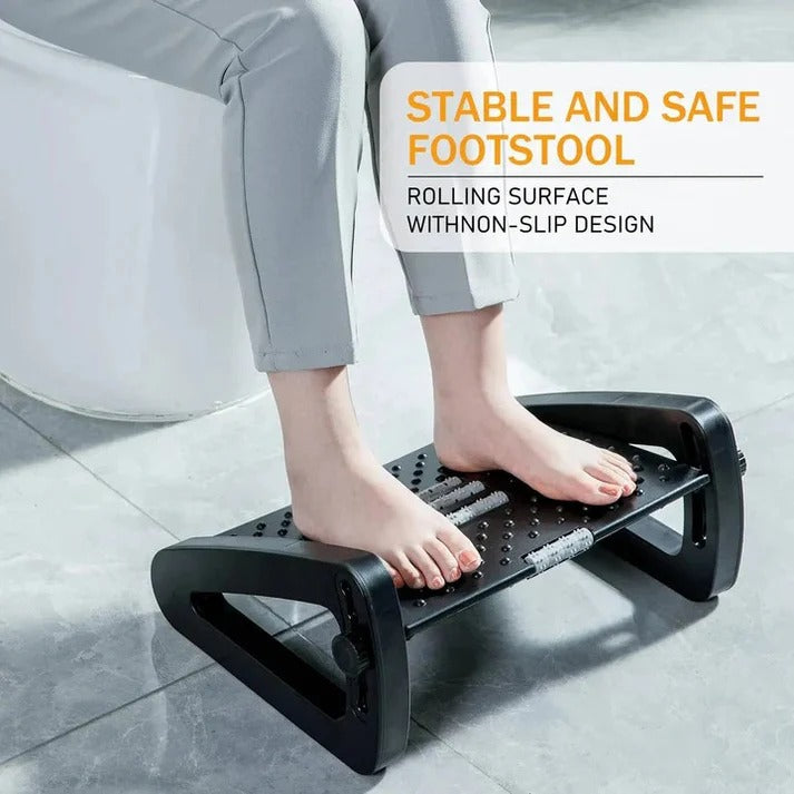 Ergonomic Adjustable Under Desk Foot Rest with Dual Texture Surface for Comfort and Support