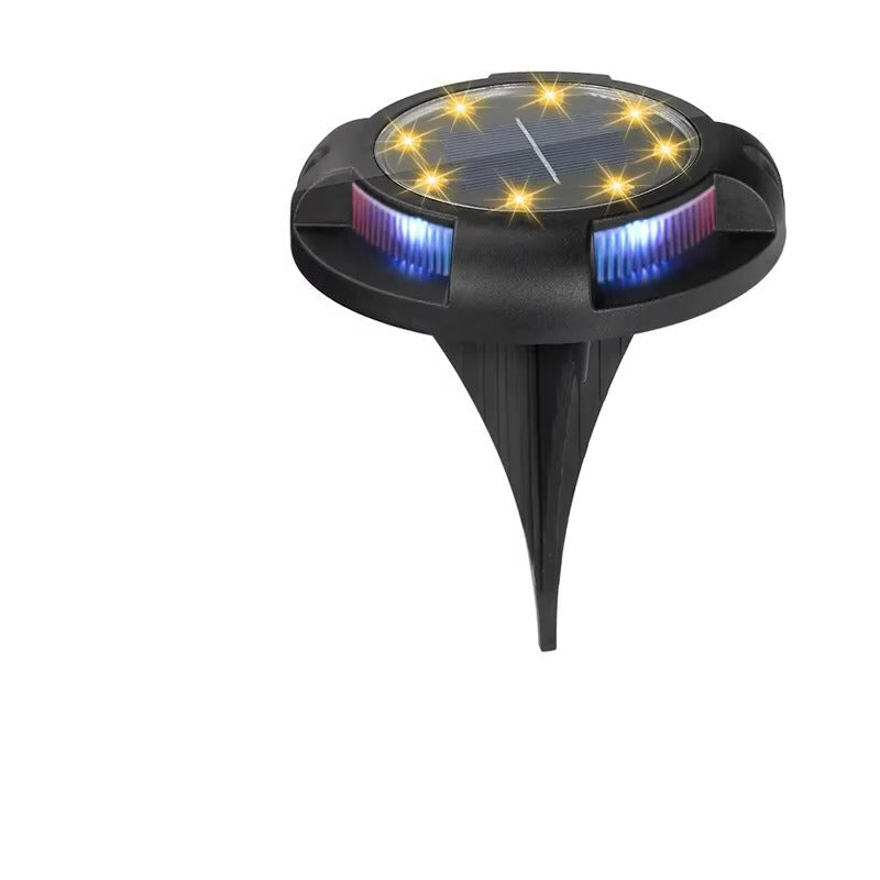 Stylish Outdoor Solar LED Ground Lights - Disk Design for Garden Pathways & Patios