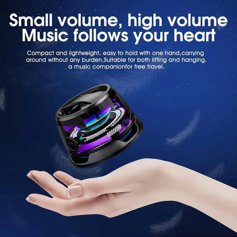 Mini Bluetooth 5.3 Speaker with Magnetic Base, RGB Lighting & Superior Sound Quality - Portable Wireless Speaker for Home, Outdoor & Party Use