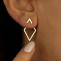 Stylish Geometric Diamond & Arrow Drop Earrings in Gold & Silver - Modern Jewelry for Any Occasion