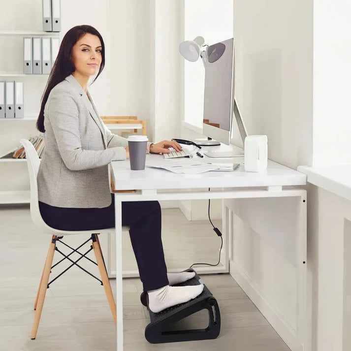 Ergonomic Adjustable Under Desk Foot Rest with Dual Texture Surface for Comfort and Support