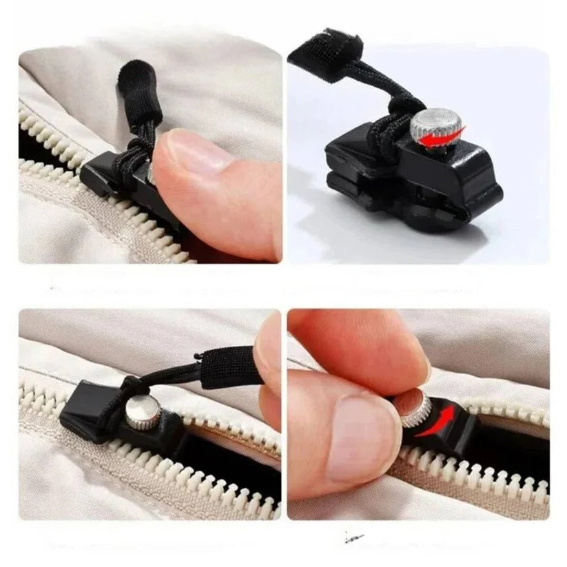 Universal Zipper Fix Kit - 6 Pack Clip-On Replacement Sliders for Quick Zipper Repairs - Ideal for Clothing, Bags, and More