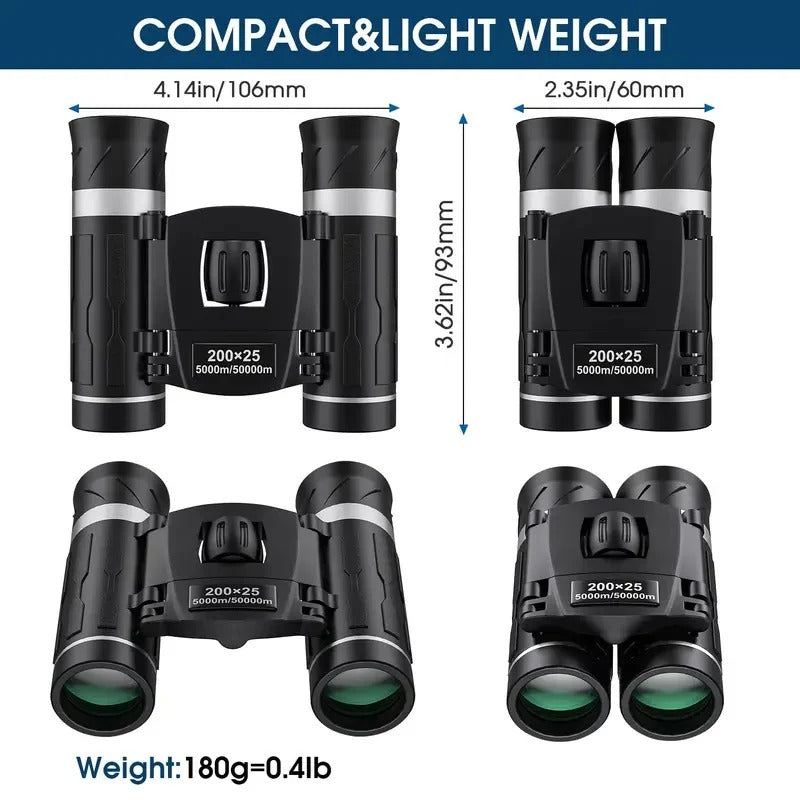 Compact Waterproof 25mm Binoculars with FMC Lens - Perfect for Travel & Outdoor Adventures