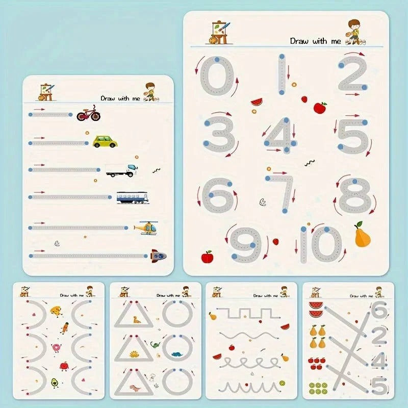 Reusable Handwriting Practice Book for Toddlers - Early Learning Activity Workbook for Kids