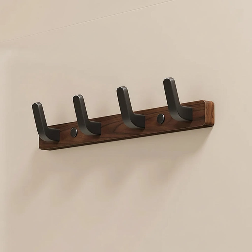 Stylish Wall Mounted Coat Hook - Modern Wood & Metal Design for Entryway Organization
