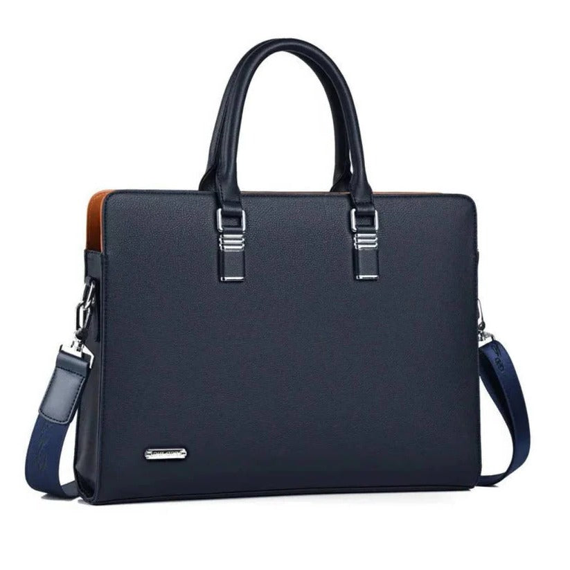 Men's Leather Laptop Shoulder Bag - Fits 14-15 Inch Laptops, Stylish & Durable Design