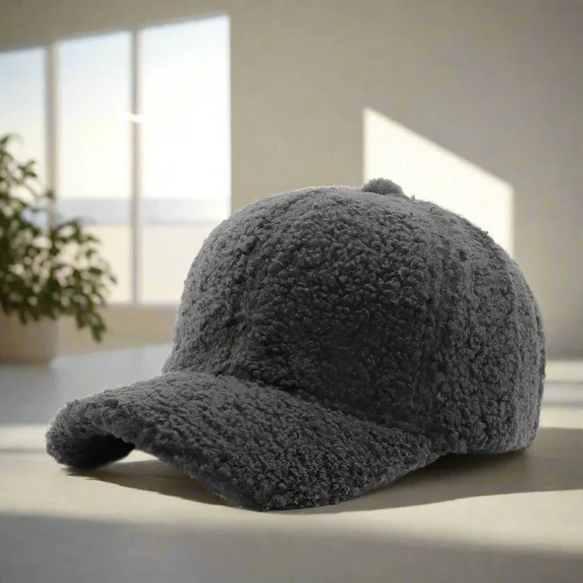 Cozy Teddy Fabric Adjustable Hat for Fall & Winter Casual Style