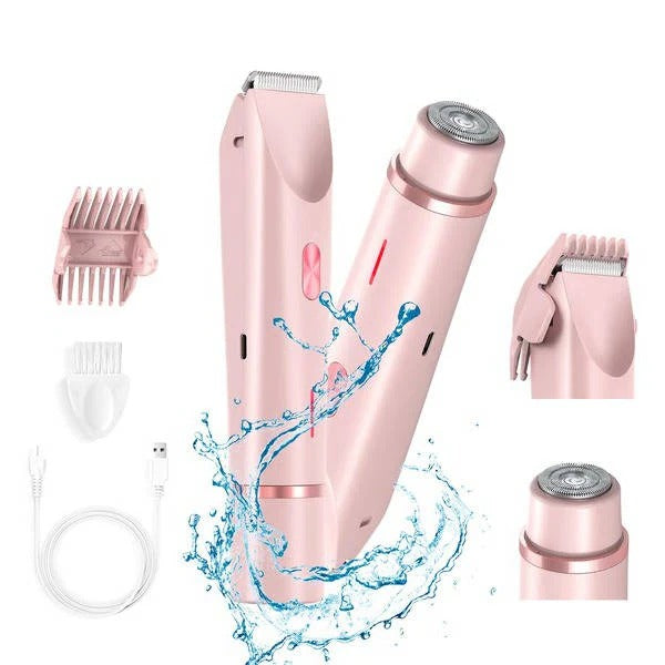 IPX7 Waterproof Women's Dual Head Body Trimmer - Rechargeable & Ergonomic Design for Effortless Grooming