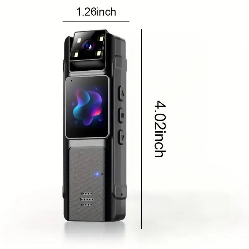 1080P Wearable Body Camera - Night Vision, Motion Detection, Wide Angle Rotatable Lens for Enhanced Security