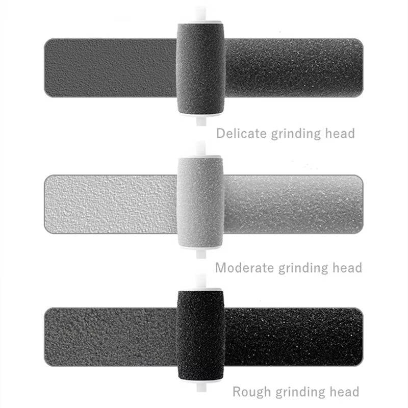 USB Rechargeable Electric Foot File - 3 Interchangeable Grinding Heads, Dual Speed Settings & Built-in LED Light for Effortless Pedicure