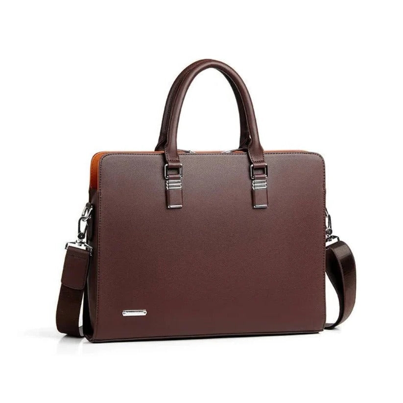 Men's Leather Laptop Shoulder Bag - Fits 14-15 Inch Laptops, Stylish & Durable Design