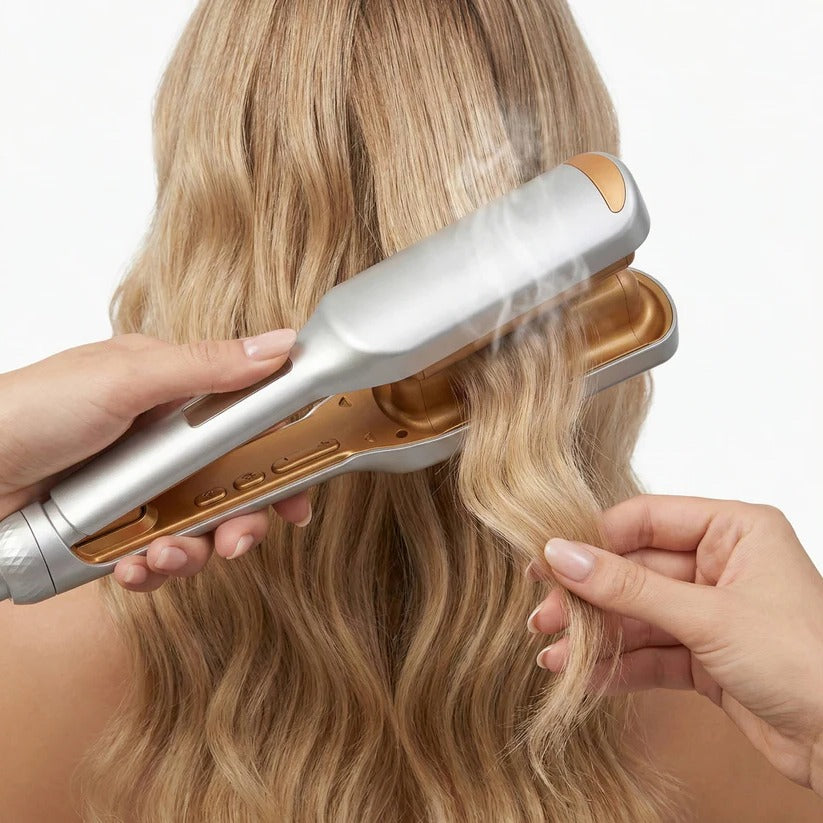25mm Dual Barrel Hair Waver with 5 Adjustable Heat Settings - Create Effortless Waves & Curls