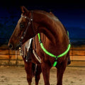 LED Light-Up Horse Breast Collar - Adjustable & Durable Equine Gear for Night Riding & Visibility