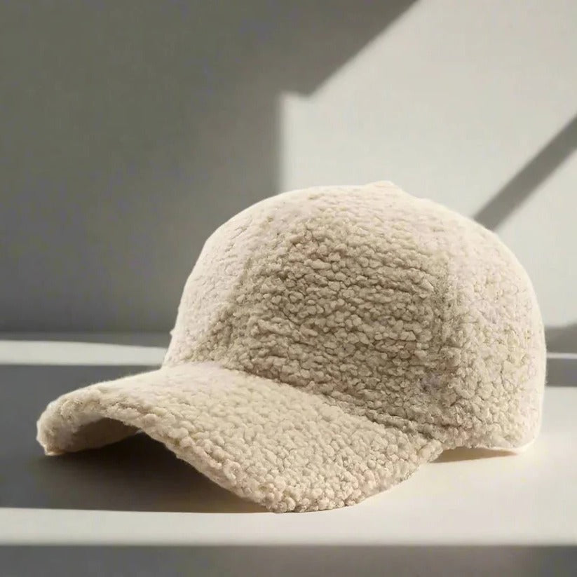 Cozy Teddy Fabric Adjustable Hat for Fall & Winter Casual Style