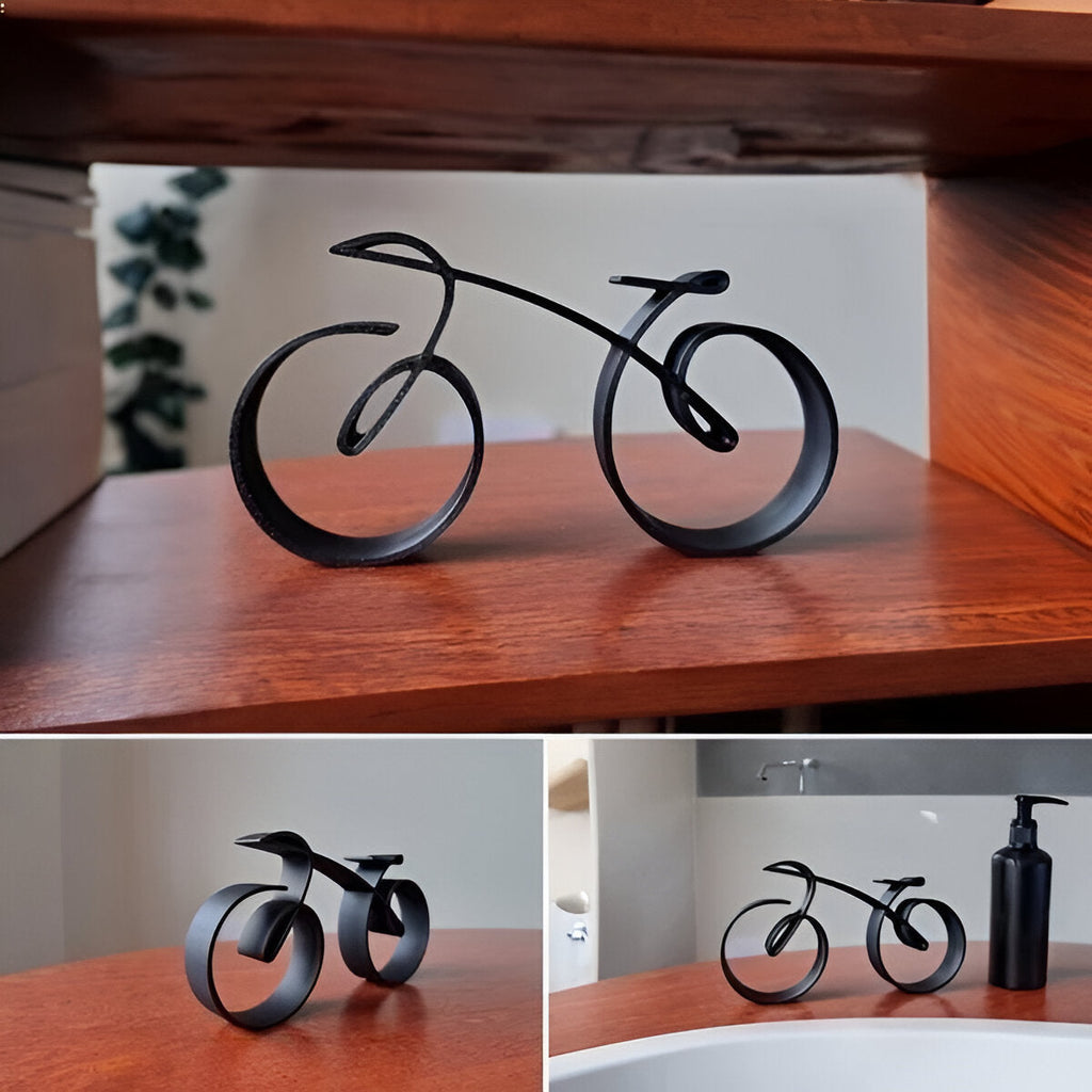Elegant Wire Frame Bicycle Sculpture - Unique Desk Display Art for Home & Office Decor