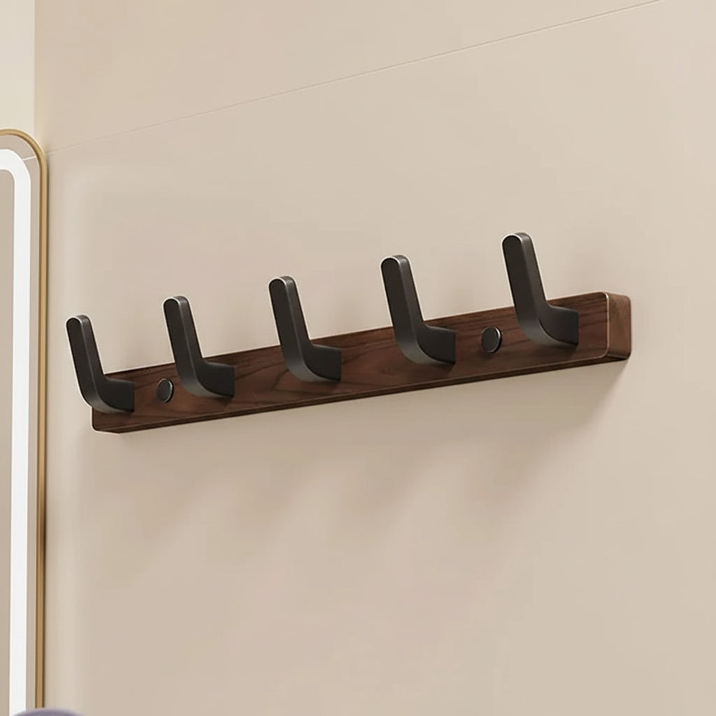 Stylish Wall Mounted Coat Hook - Modern Wood & Metal Design for Entryway Organization