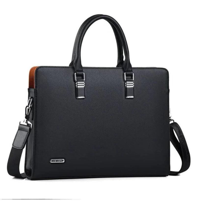 Men's Leather Laptop Shoulder Bag - Fits 14-15 Inch Laptops, Stylish & Durable Design