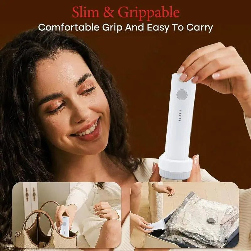 15-Piece Cordless Vacuum Compression Bag Set with Hand Pump - Ideal for Travel & Space Saving