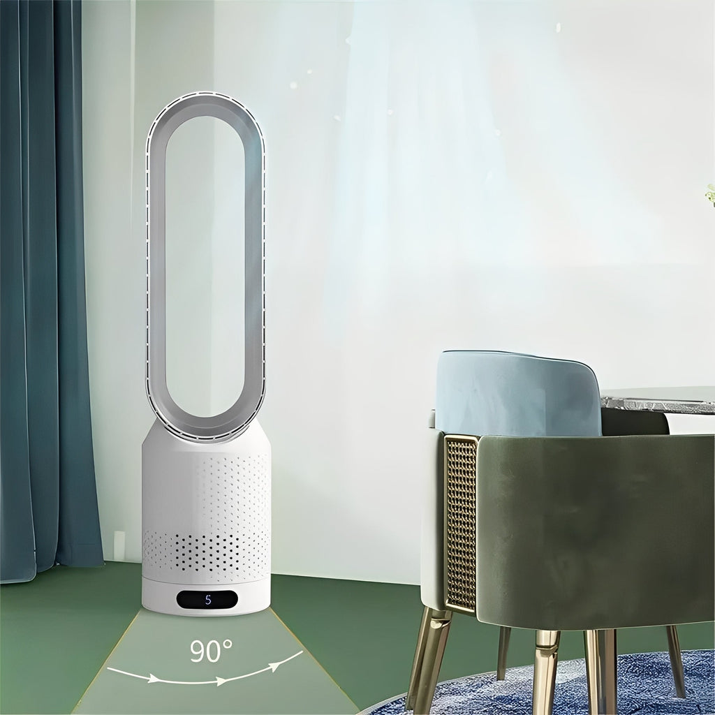 Portable Bladeless Fan with Remote Control - Quiet, Energy-Efficient Cooling for Home & Office