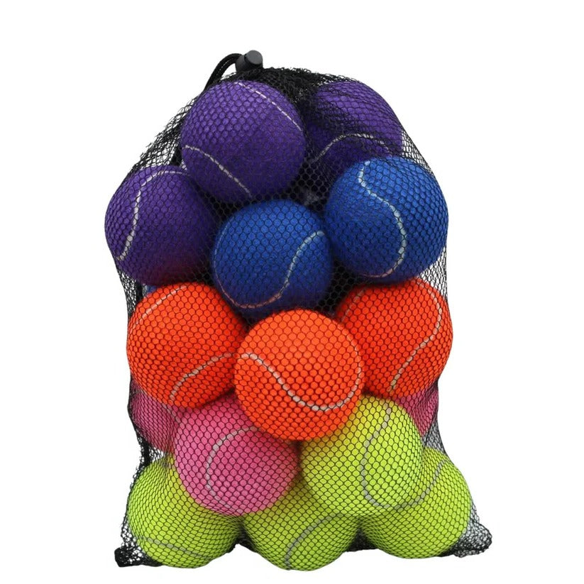 20-Pack Training Tennis Balls with Felt Surface & Mesh Carry Bag - Perfect for Practice & Drills