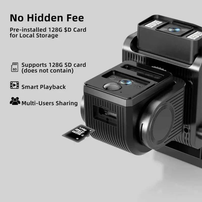 Solar-Powered Wireless Security Camera with Auto Tracking, Dual Lens, Two-Way Audio & Night Vision - Smart Home Surveillance Solution
