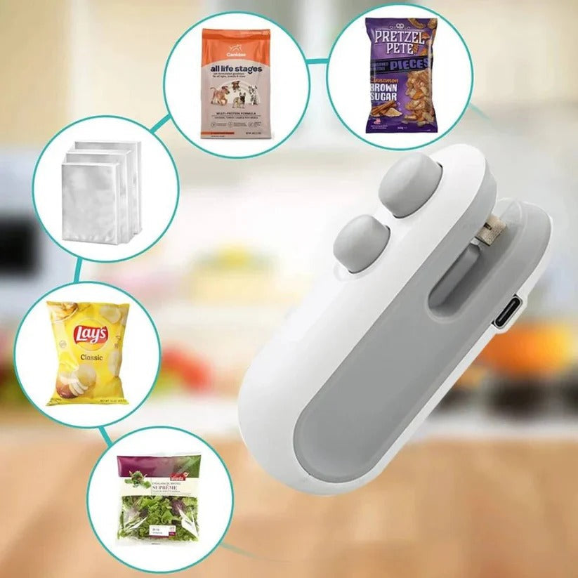 2-in-1 Portable Bag Sealer and Cutter for Food Preservation - Ideal for Vacuum Sealing and Resealing Snacks