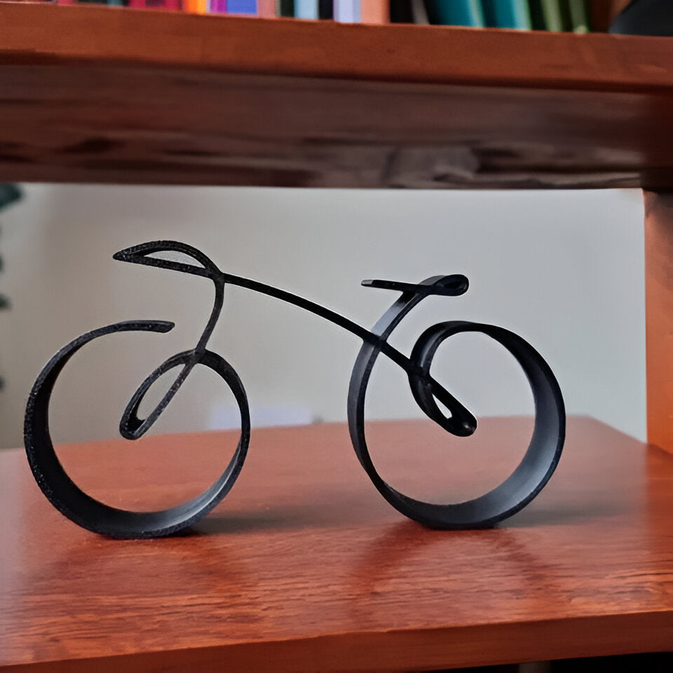 Elegant Wire Frame Bicycle Sculpture - Unique Desk Display Art for Home & Office Decor