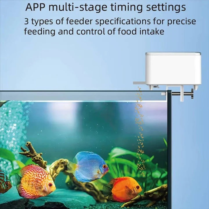 Smart Automatic Fish Feeder with Remote Scheduling & Custom Feeding Times - Ideal for Aquariums