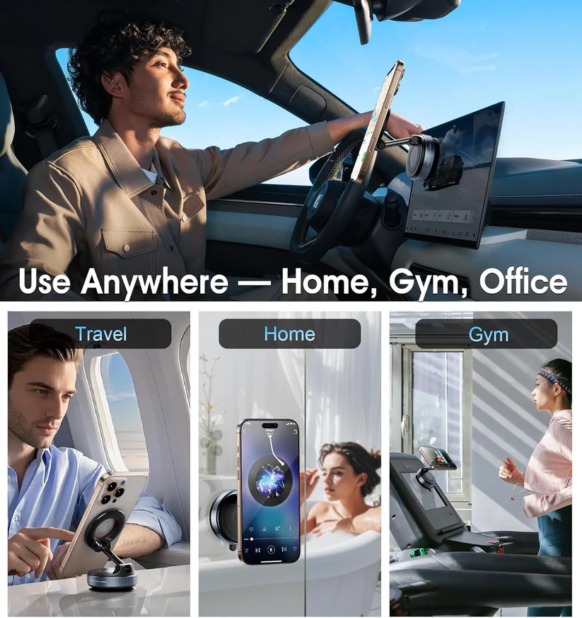 360° Rotating Foldable Magnetic Car Phone Mount - Hands-Free & Adjustable for Ultimate Convenience
