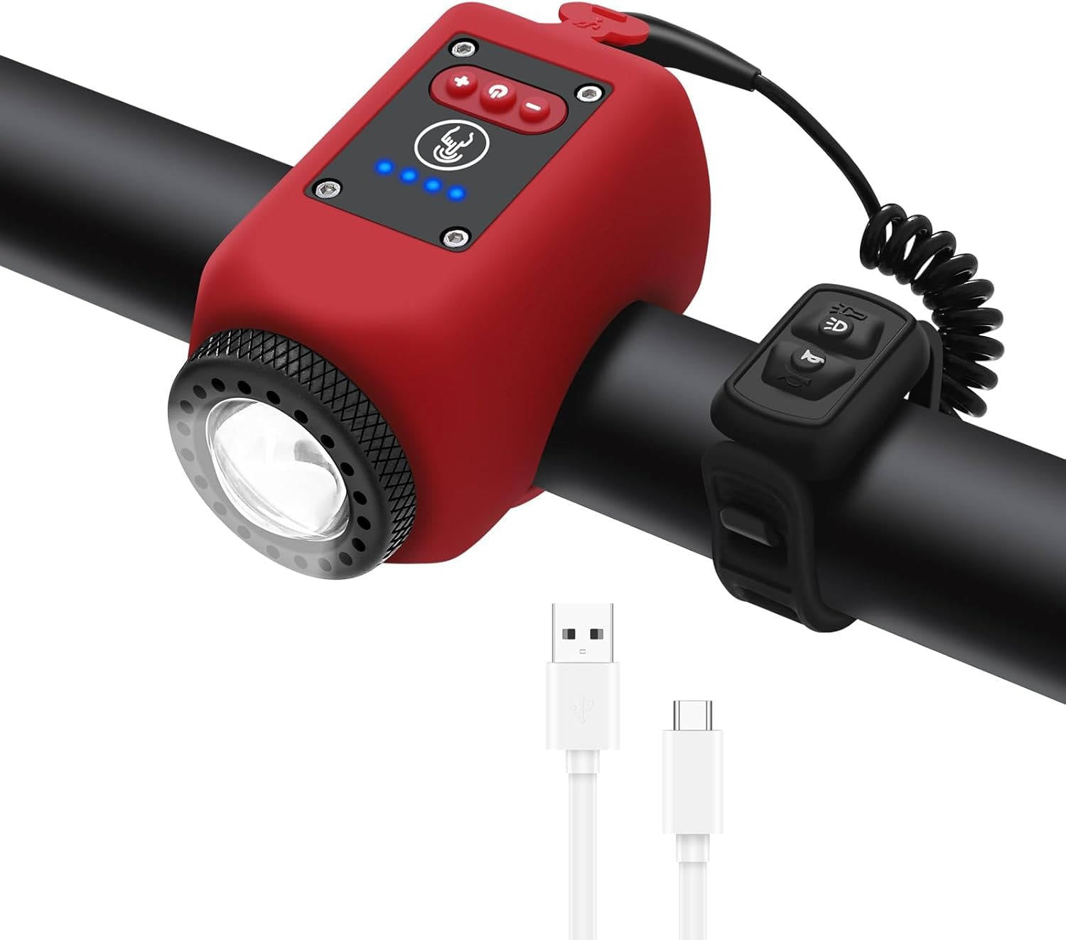 High-Performance Bicycle Horn & Floodlight - 110dB Sound, 30m Range, IPX5 Waterproof for Ultimate Safety & Visibility