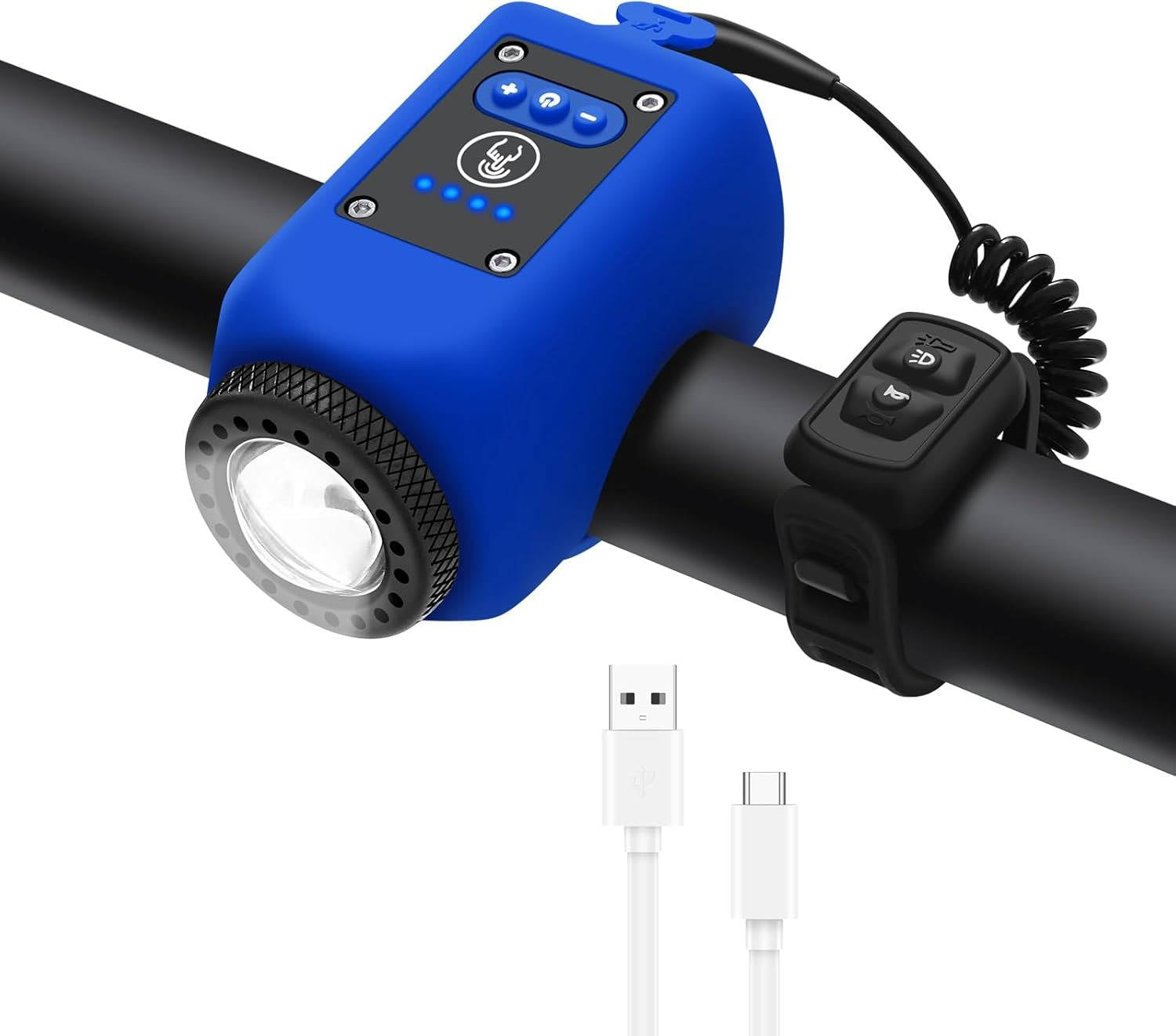 High-Performance Bicycle Horn & Floodlight - 110dB Sound, 30m Range, IPX5 Waterproof for Ultimate Safety & Visibility