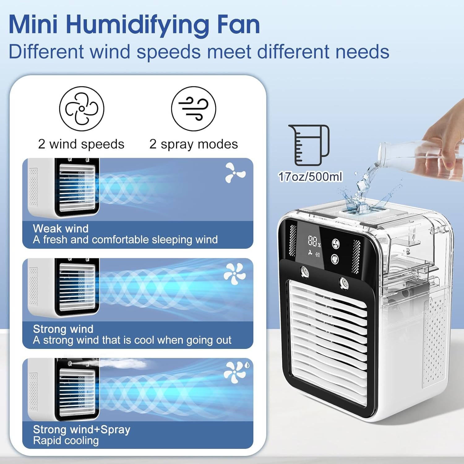 Portable Misting Air Cooler - Dual Nano Spray Technology & Rechargeable Battery for Ultimate Cooling Comfort