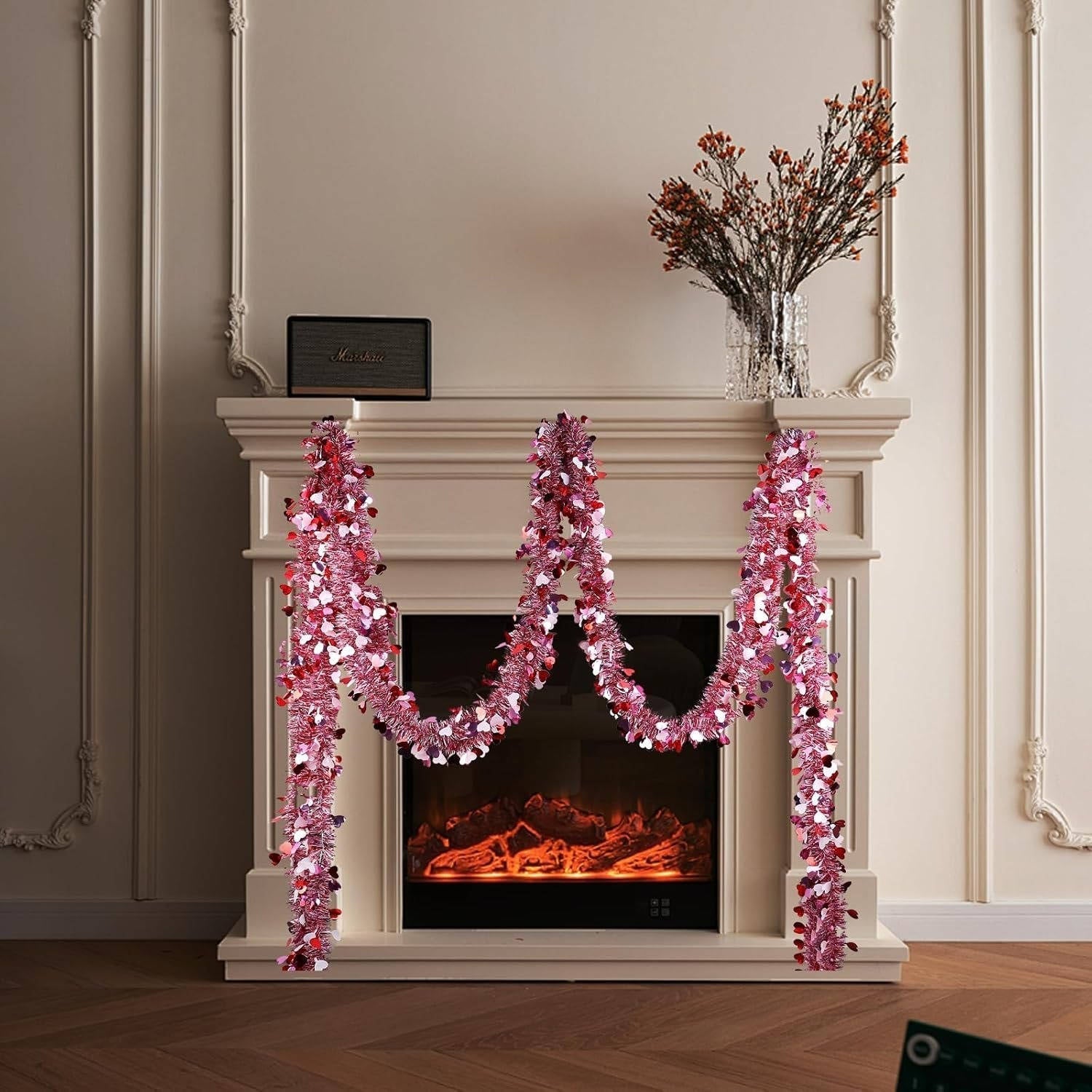 50ft Easter Garland with Bendable Wire Core - Colorful Egg Pattern Tinsel Decoration for Spring Celebrations