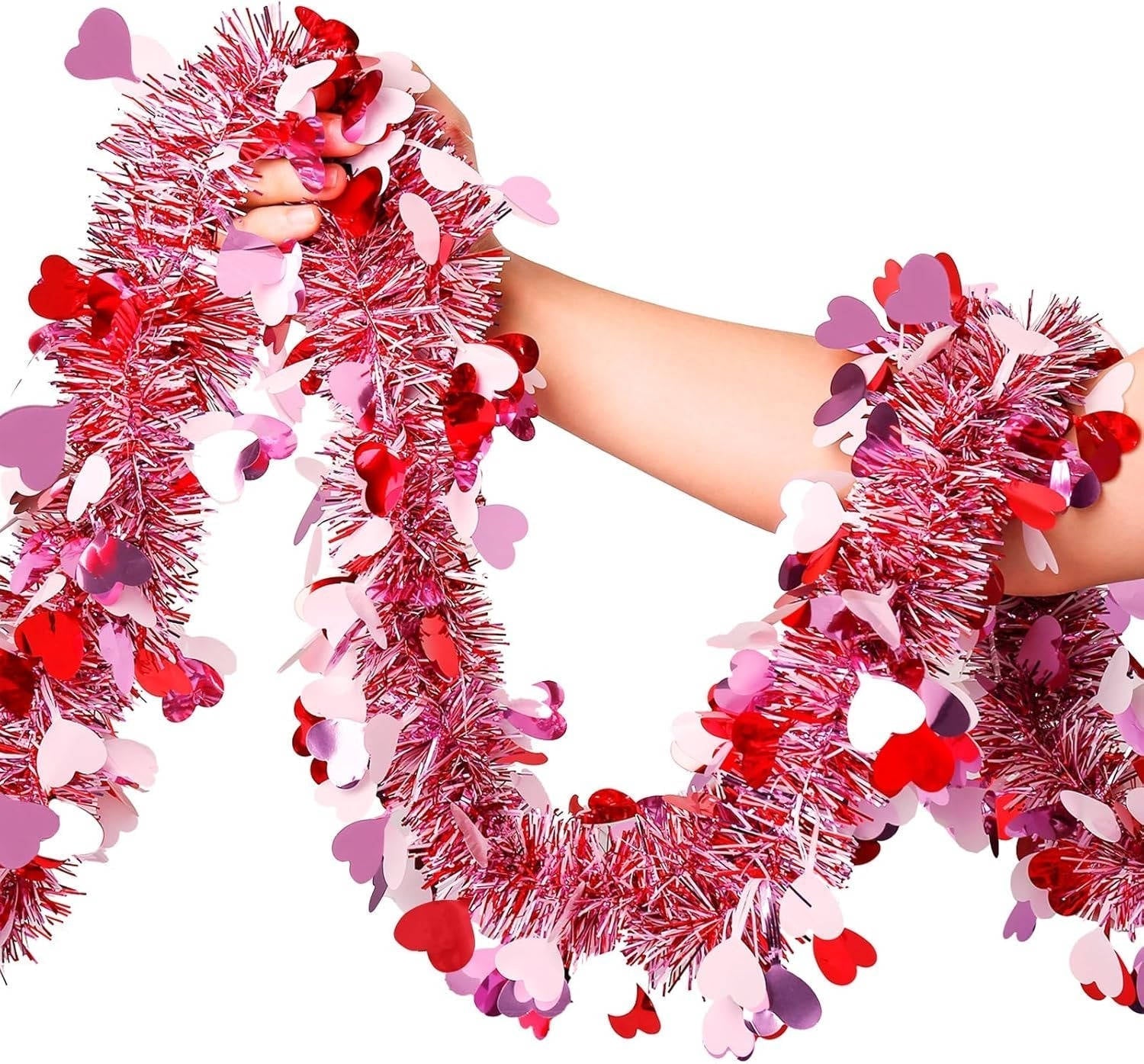 50ft Easter Garland with Bendable Wire Core - Colorful Egg Pattern Tinsel Decoration for Spring Celebrations