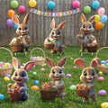 Set of 6 Outdoor Easter Bunny Yard Signs with Ground Stakes - Festive Spring Decor for Lawn and Garden