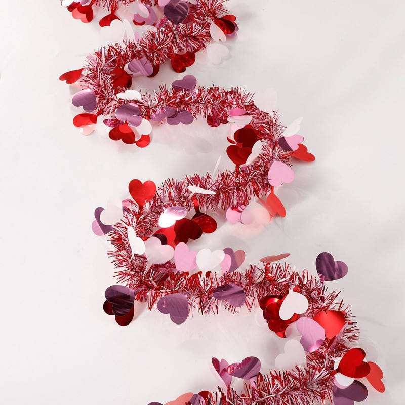 50ft Easter Garland with Bendable Wire Core - Colorful Egg Pattern Tinsel Decoration for Spring Celebrations