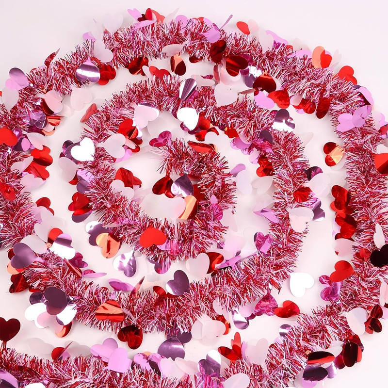 50ft Easter Garland with Bendable Wire Core - Colorful Egg Pattern Tinsel Decoration for Spring Celebrations