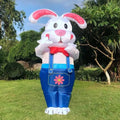 6ft Inflatable Bunny Costume with LED Lights & Battery-Powered Fan - Perfect for Parties & Halloween