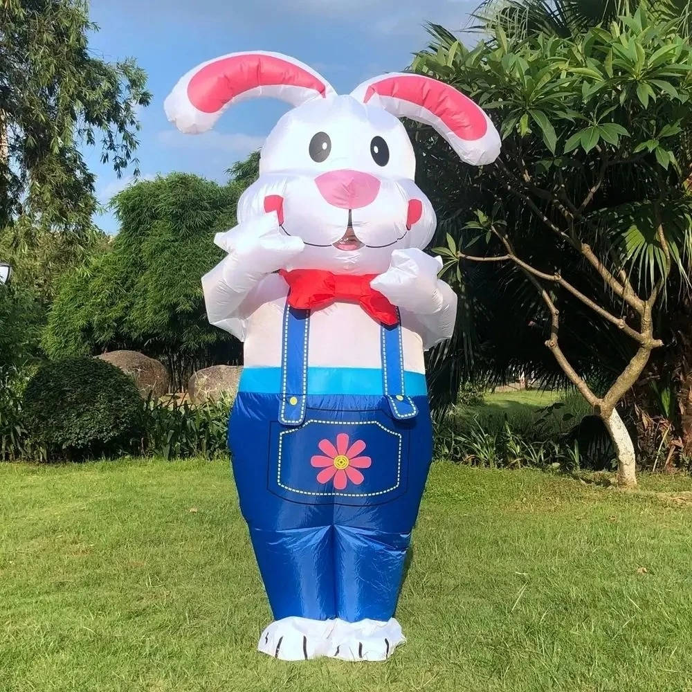 6ft Inflatable Bunny Costume with LED Lights & Battery-Powered Fan - Perfect for Parties & Halloween
