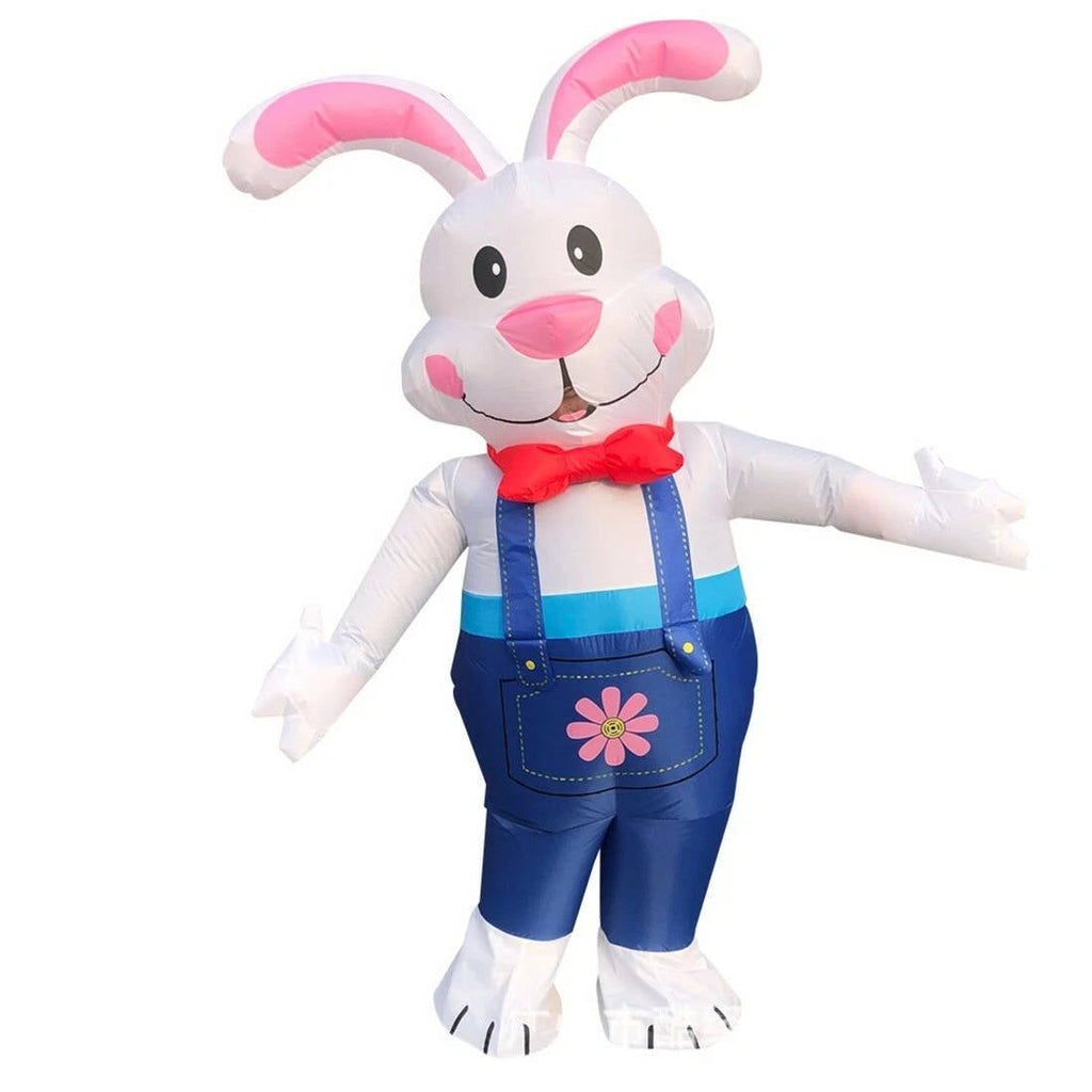 6ft Inflatable Bunny Costume with LED Lights & Battery-Powered Fan - Perfect for Parties & Halloween