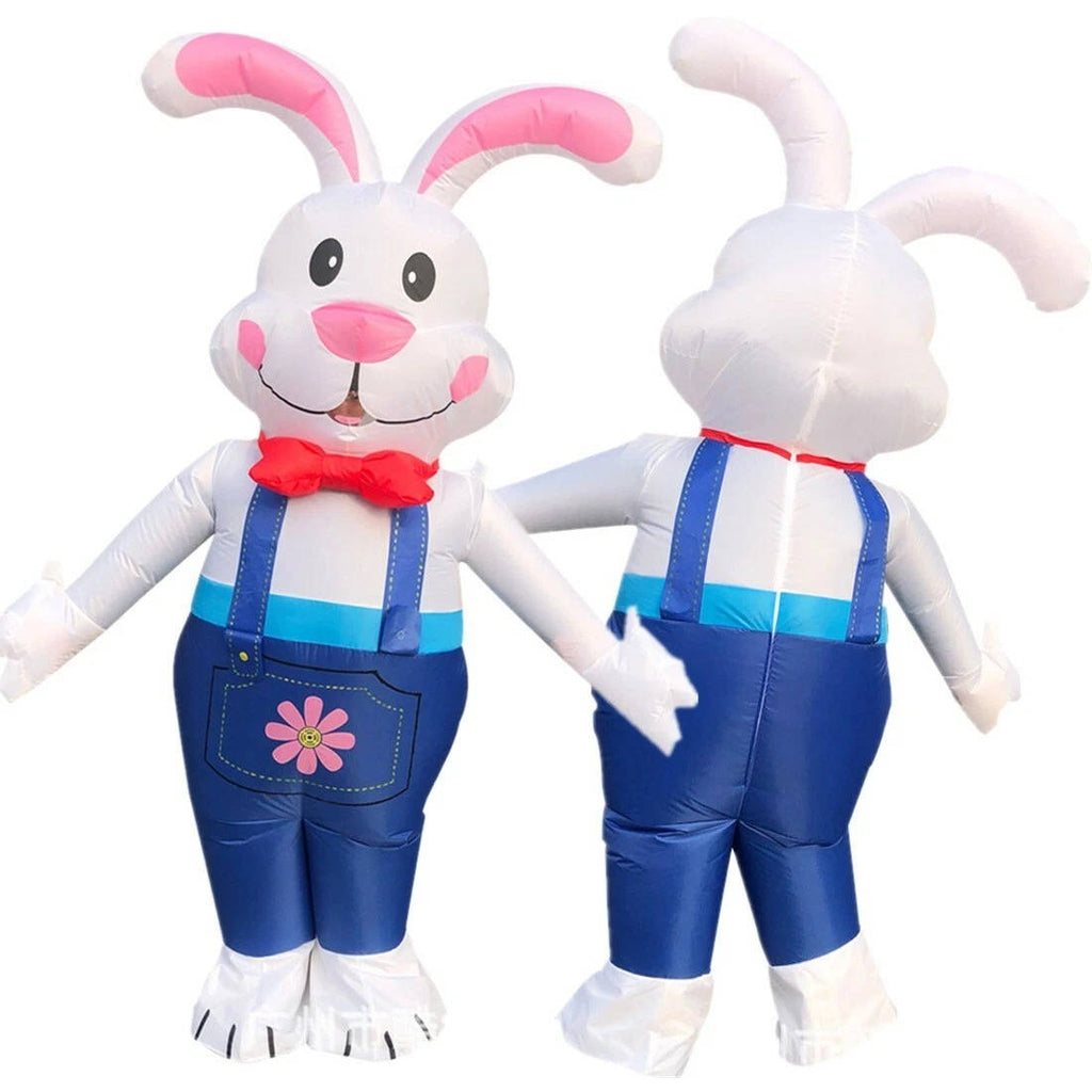 6ft Inflatable Bunny Costume with LED Lights & Battery-Powered Fan - Perfect for Parties & Halloween