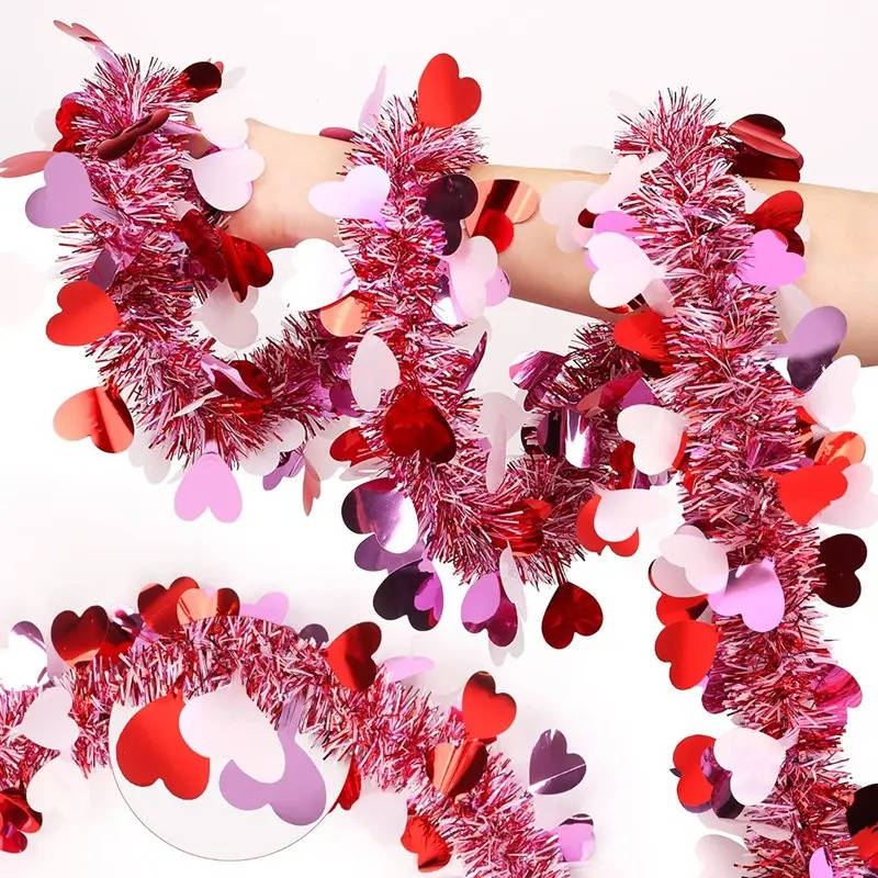 50ft Easter Garland with Bendable Wire Core - Colorful Egg Pattern Tinsel Decoration for Spring Celebrations