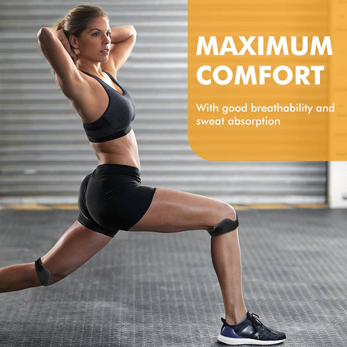 2-Pack Adjustable Patellar Tendon Strap with Silicone Cushioning & Non-Slip Grip for Knee Support